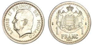 Monaco - Louis II - 1 franc sans date - Essai argent Monaco - Louis II - 1 franc sans date - Essai argent