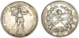 Suisse - Zug - 5 francs 1869 Suisse - Zug - 5 francs 1869