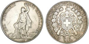 Suisse - Zurich - 5 francs 1872 Suisse - Zurich - 5 francs 1872