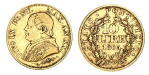 Italie - Vatican - Pie IX - 10 lire 1866 R Italie - Vatican - Pie IX - 10 lire 1866 R