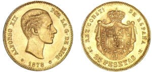 Espagne - Alphonse XIII - 25 pesetas 1878 DEM Espagne - Alphonse XIII - 25 pesetas 1878 DEM