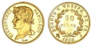 Allemagne - Westphalie - Jérôme Napoléon - 20 frank 1808 J Allemagne - Westphalie - Jérôme Napoléon - 20 frank 1808 J