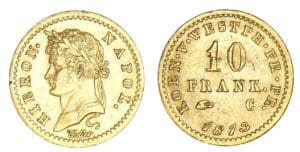 Allemagne - Westphalie - Jérôme Napoléon - 10 frank 1813 C Allemagne - Westphalie - Jérôme Napoléon - 10 frank 1813 C