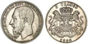 Congo Belge - Léopold II - 5 francs 1894 Congo Belge - Léopold II - 5 francs 1894