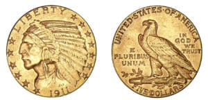 Etats-Unis - 5 dollars 1911 D (Denver) Etats-Unis - 5 dollars 1911 D (Denver)