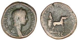 Alexandre Sévère - Sesterce (229, Rome) Quadrige Alexandre Sévère - Sesterce (229, Rome) Quadrige