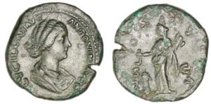 Lucille - Sesterce (164/166, Rome) Vesta Lucille - Sesterce (164/166, Rome) Vesta
