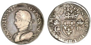 Charles IX - Teston 2ème type 1562 T (Nantes)