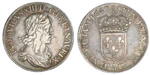 Louis XIII - Ecu 1er poinçon 1642 A rose (Paris) Louis XIII - Ecu 1er poinçon 1642 A rose (Paris)