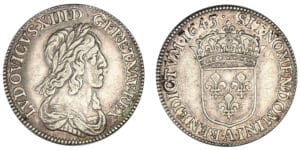 Louis XIII - Quart d'écu 2ème poinçon 1643 . A (Paris) Louis XIII - Quart d'écu 2ème poinçon 1643 . A (Paris)