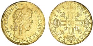 Louis XIV - Louis d'or à la mèche longue 1650 X (Amiens)