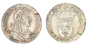 Louis XIV - Douzième d'écu au buste juvénile 1660 B (Rouen)