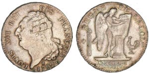 Ecu de 6 livres type FRANCOIS 1792 I (Limoges)