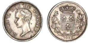 1/2 franc Henri V - Comte de Chambord 1833