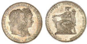 Allemagne - Mariage de François Joseph et d'Elisabeth - 2 gulden 1879 Allemagne - Mariage de François Joseph et d'Elisabeth - 2 gulden 1879