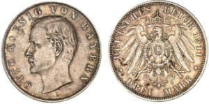 Allemagne - Bavière - Otto - 3 mark 1911 D (Munich) Allemagne - Bavière - Otto - 3 mark 1911 D (Munich)
