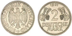 Allemagne - 2 marck 1951 G (Karlsruhe) Allemagne - 2 marck 1951 G (Karlsruhe)