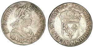 Louis XIV - Ecu à la mèche courte 1645 A . (Paris)