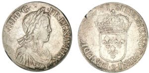 Louis XIV - Ecu à la mèche longue 1651 S (Troyes)