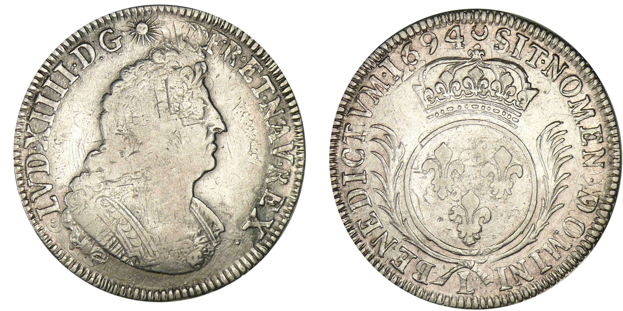 Louis XIV - Ecu aux palmes 1694 L (Bayonne) Louis XIV - Ecu aux palmes 1694 L (Bayonne)