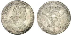 Louis XIV - Ecu aux insignes 1702 S (Reims) Louis XIV - Ecu aux insignes 1702 S (Reims)