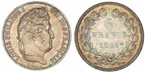 5 francs Louis-Philippe I - tête nue - tranche relief - 1831 B (Rouen