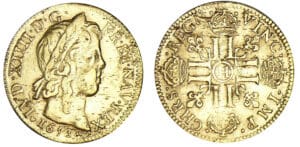 Louis XIV - Louis d'or à la mèche longue 1653 H (La Rochelle)