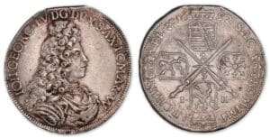 Allemagne - Saxe - Jean-Georges IV - 2/3 thaler 1692 (Dresden)