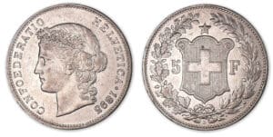 Suisse - 5 Francs 1895 B (Berne).