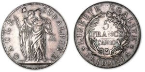 Italie - Gaule Subalpine - 5 Francs An 10.