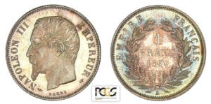 1 franc Napoléon III tête nue 1854 A (Paris)