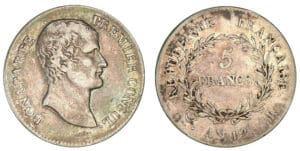 5 francs Bonaparte Premier Consul An 12 K (Bordeaux) 5 francs Bonaparte Premier Consul An 12 K (Bordeaux)