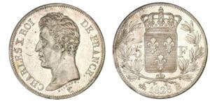5 francs Charles X - 1er type 1826 B (Rouen) 5 francs Charles X - 1er type 1826 B (Rouen)