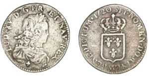 Louis XV - Sixième d'écu de France 1720 W (Lille)