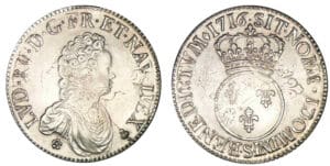 Louis XV - Ecu Vertugadin 1716 S (Reims)