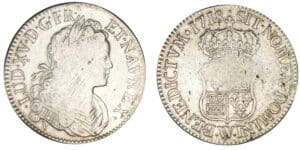 Louis XV - Ecu de France et de Navarre 1718 W (Lille)