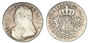 Louis XV - Cinquième d'écu aux branches d'olivier 1727 CC (Besançon)