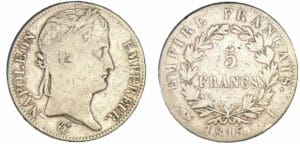 5 francs Napoléon 100 jours 1815 I (Limoges) 5 francs Napoléon 100 jours 1815 I (Limoges)
