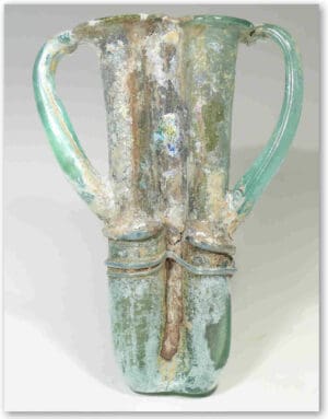 Romain - Double lacrimoire en verre irisé - IIème-IVème siècle ap. J.-C. Romain - Double lacrimoire en verre irisé - IIème-IVème siècle ap. J.-C.