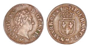 Louis XV - Liard à la vieille tête 1770 AA (Metz)