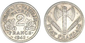 2 francs Bazor 1943 B (Beaumont-le-Roger)