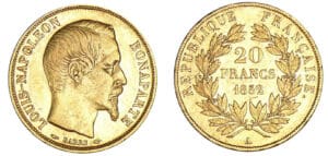 20 francs Louis Napoléon Bonaparte 1852 A (Paris)