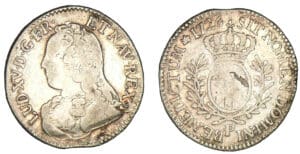 Louis XV - Cinquième d'écu aux branches d'olivier 1726 P (Dijon)
