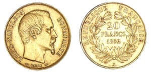 20 francs Louis Napoléon Bonaparte 1852 A (Paris)
