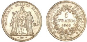 5 francs Hercule 1848 A (Paris) 5 francs Hercule 1848 A (Paris)