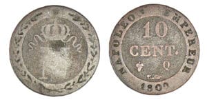 10 centimes Napoléon I 1809 Q (Perpignan) Frappe médaille 10 centimes Napoléon I 1809 Q (Perpignan) Frappe médaille