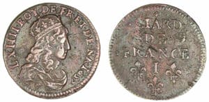 Louis XIV - Liard au buste juvénile 1657 I (Limoges) Louis XIV - Liard au buste juvénile 1657 I (Limoges)