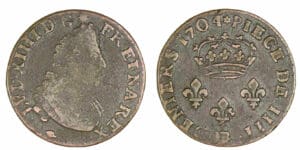 Louis XIV - Quatre deniers de Strasbourg 1704 BB (Strasbourg) Louis XIV - Quatre deniers de Strasbourg 1704 BB (Strasbourg)