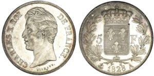 5 francs Charles X - 2ème type 1828 A (Paris) 5 francs Charles X - 2ème type 1828 A (Paris)