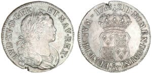 Louis XV - Ecu de France et de Navarre 1718 & (Aix)